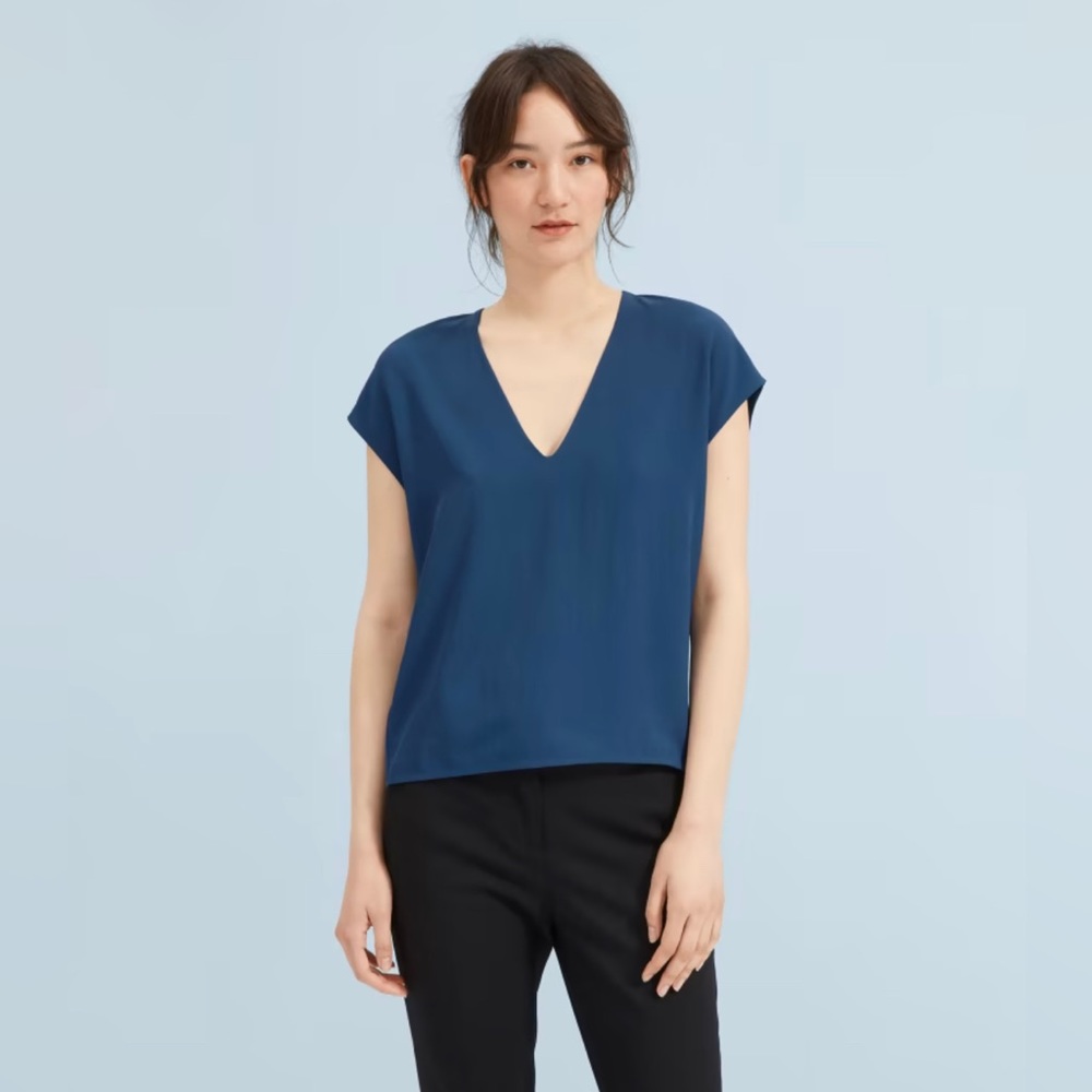 Everlane Japanese GoWeave V Neck Tee